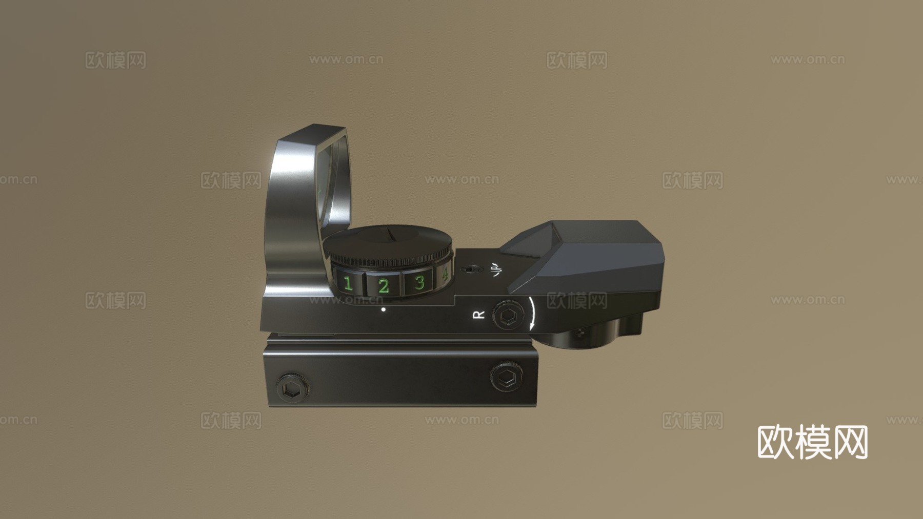 多重红绿反射瞄准镜3d模型