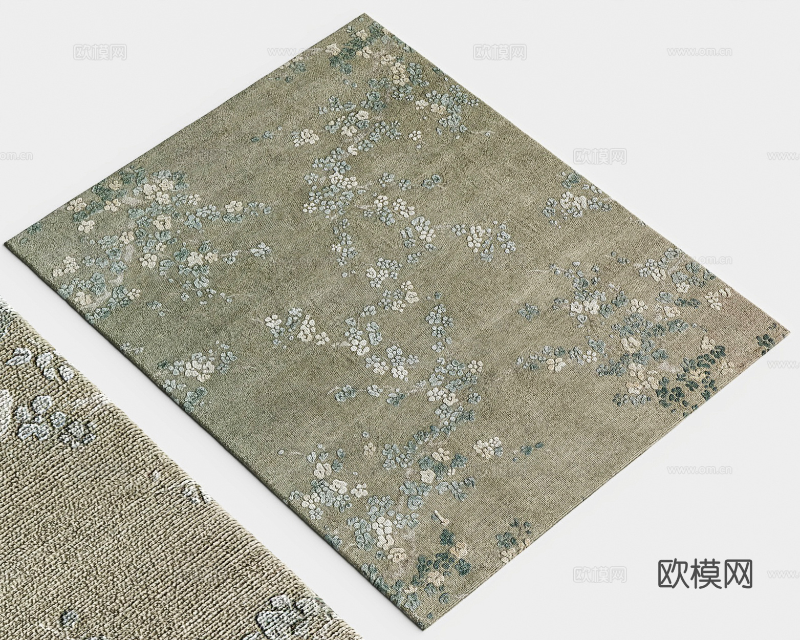 新中式地毯 花纹地毯 长方形地毯 客厅地毯 布艺地毯1su模型