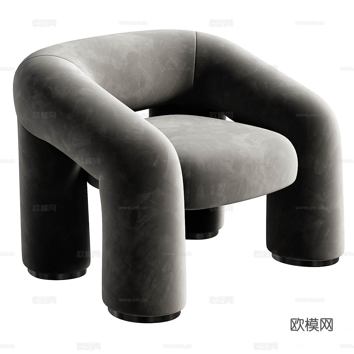 现代奶油风布艺休闲椅3d模型