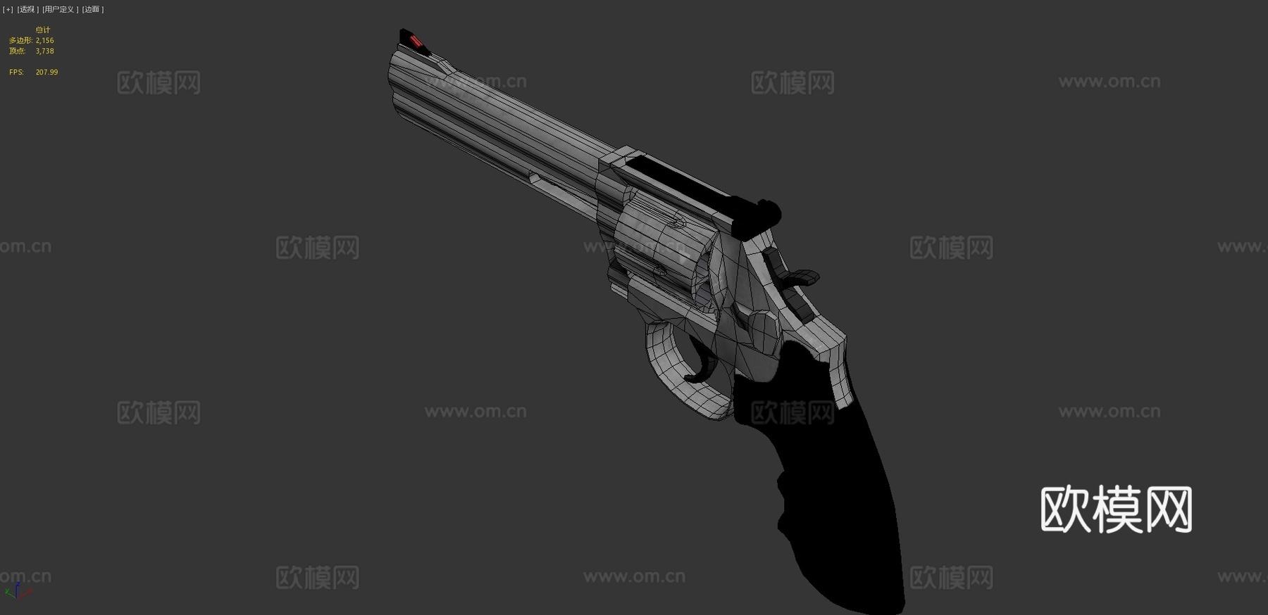 左轮手枪史密斯&amp;威森型号686 .357马格南3d模型