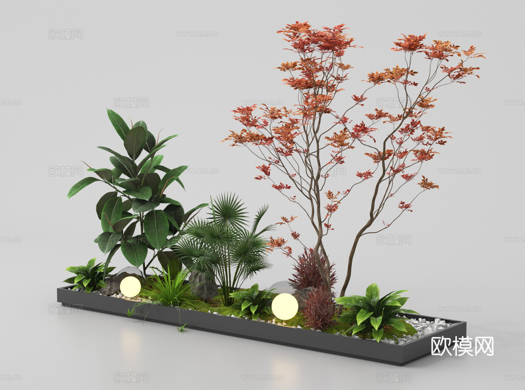 植物造景 庭院景观 景观小品3d模型