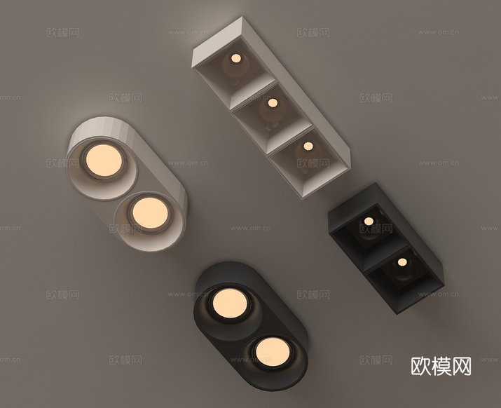射燈 筒燈3d模型下載