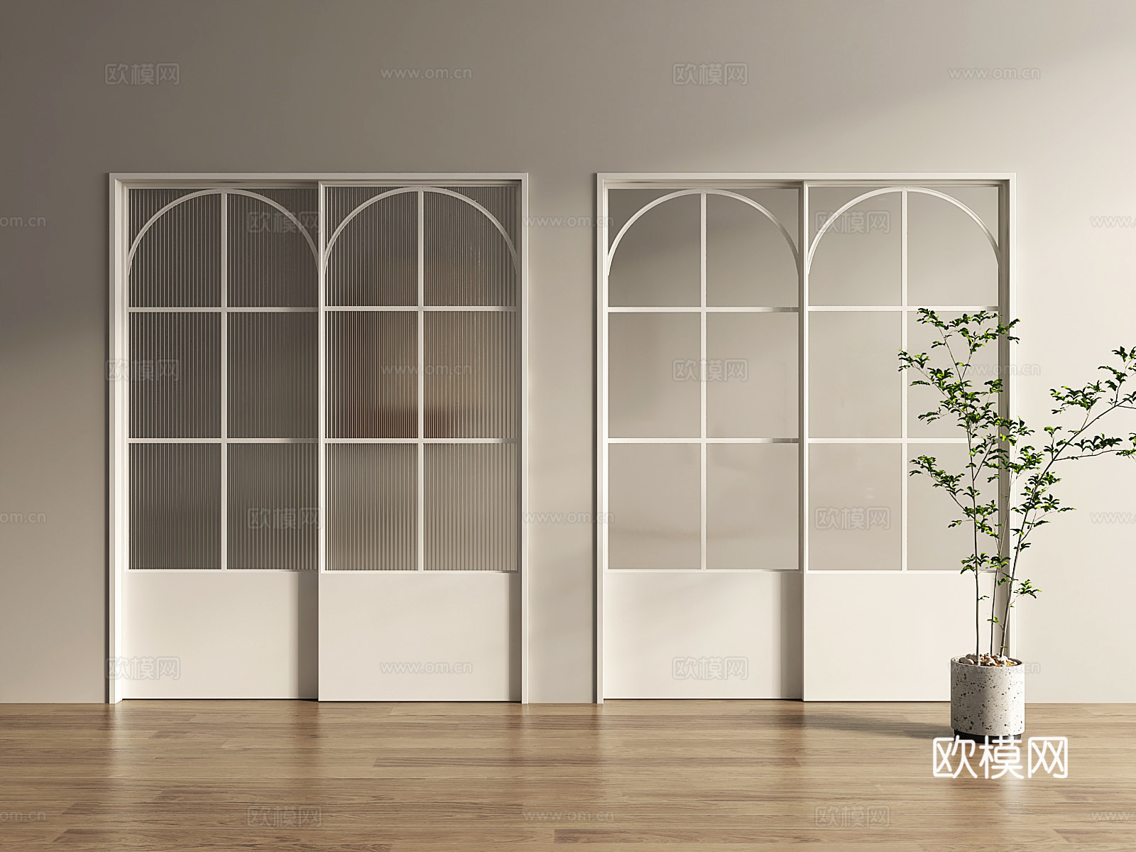 法式推拉门美式推拉门3d模型