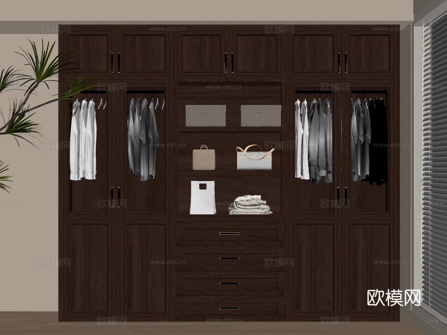 新中式衣柜 服饰su模型