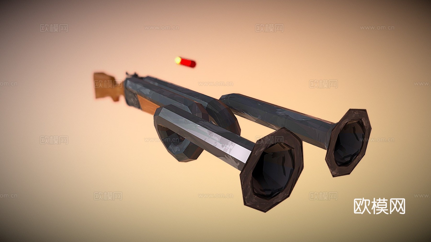 双管循环霰弹枪3d模型