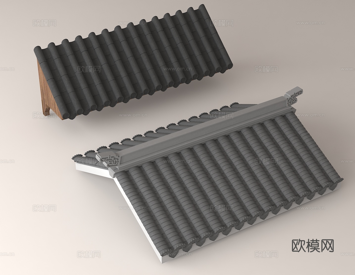 中式建筑屋顶 传统瓦片屋顶 灰瓦屋面 榫卯结构 园林景观构件3d模型