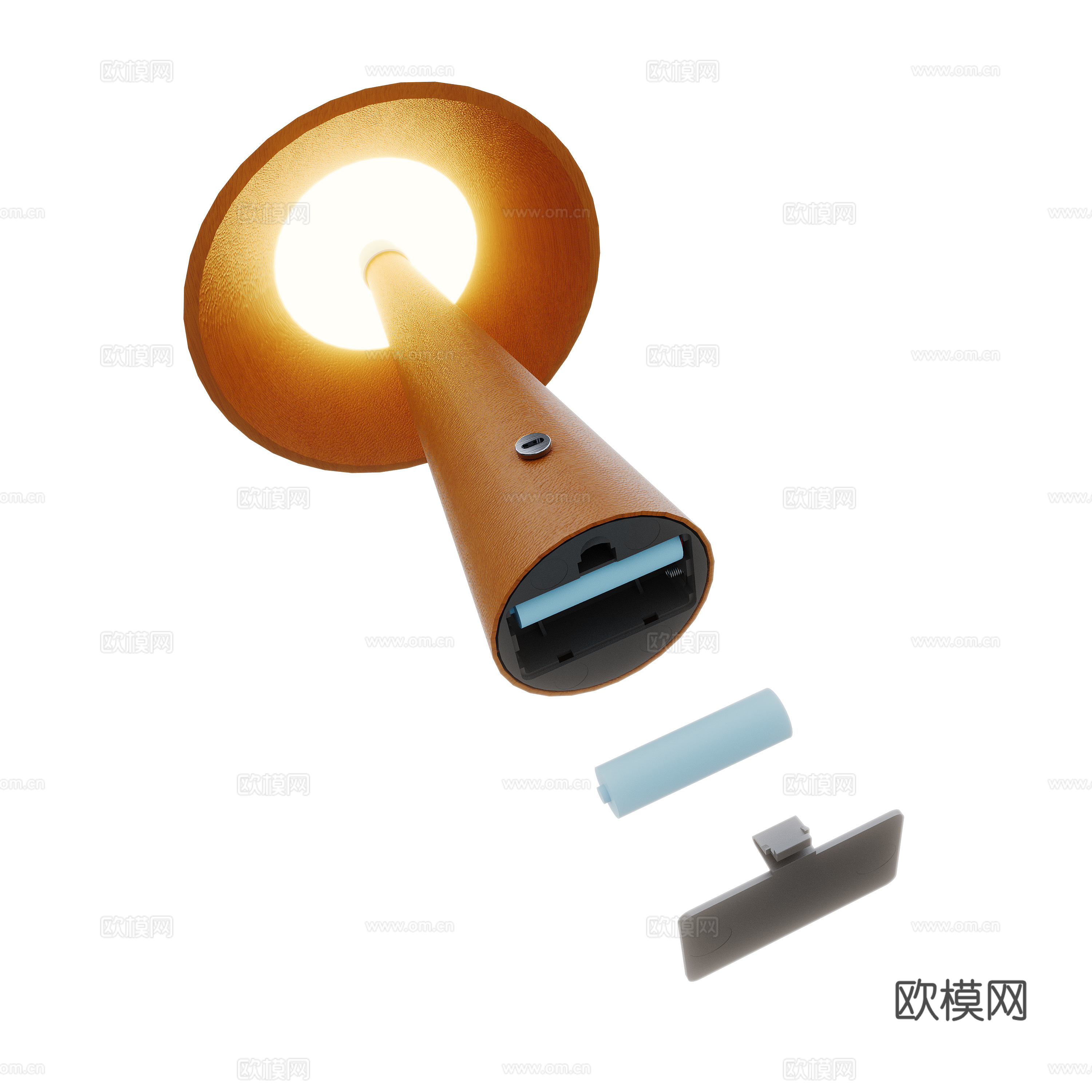 现代皮革台灯3d模型
