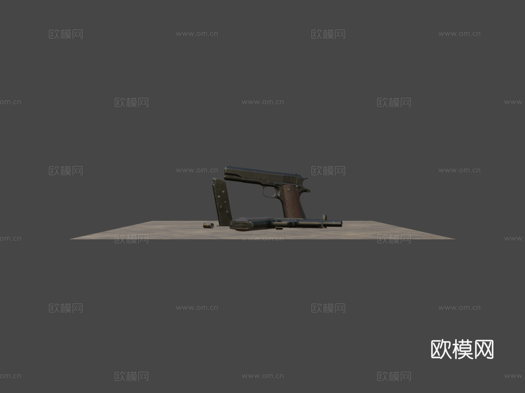 M1911A1 - 二战时期 - 重新贴图3d模型