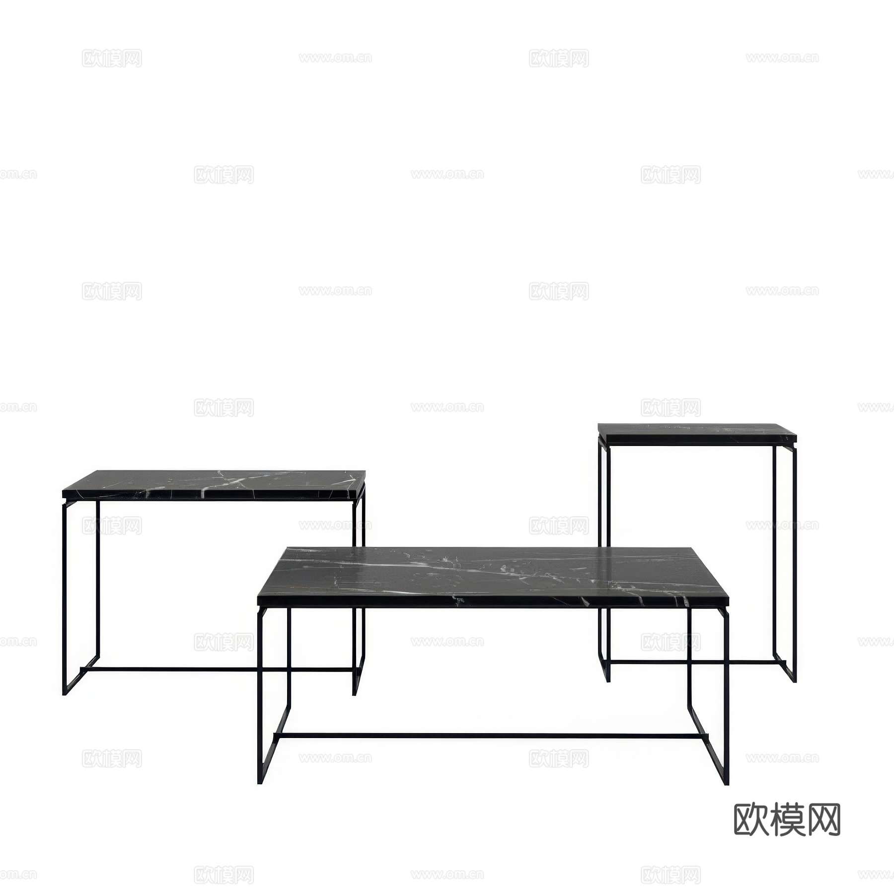 现代极简大理石茶几3d模型