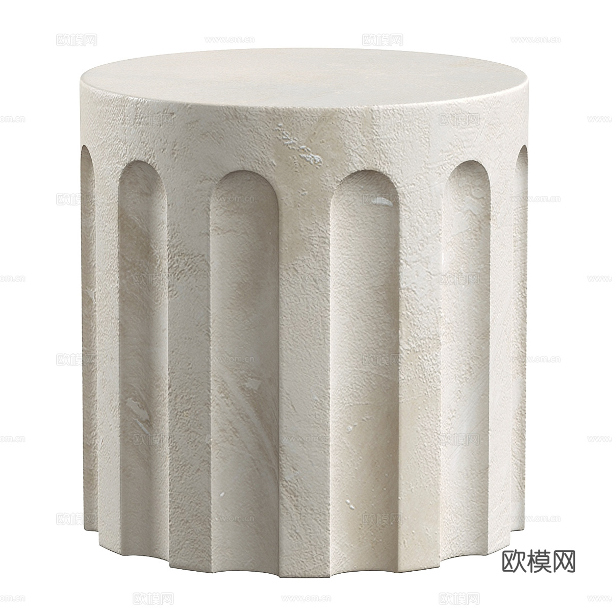现代侘寂石材茶几组合3d模型