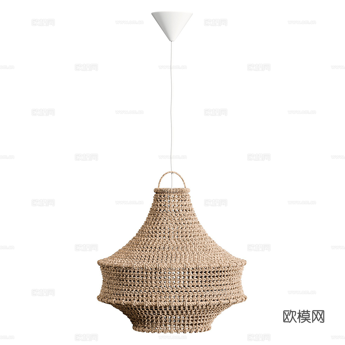 新中式侘寂藤编装饰吊灯3d模型