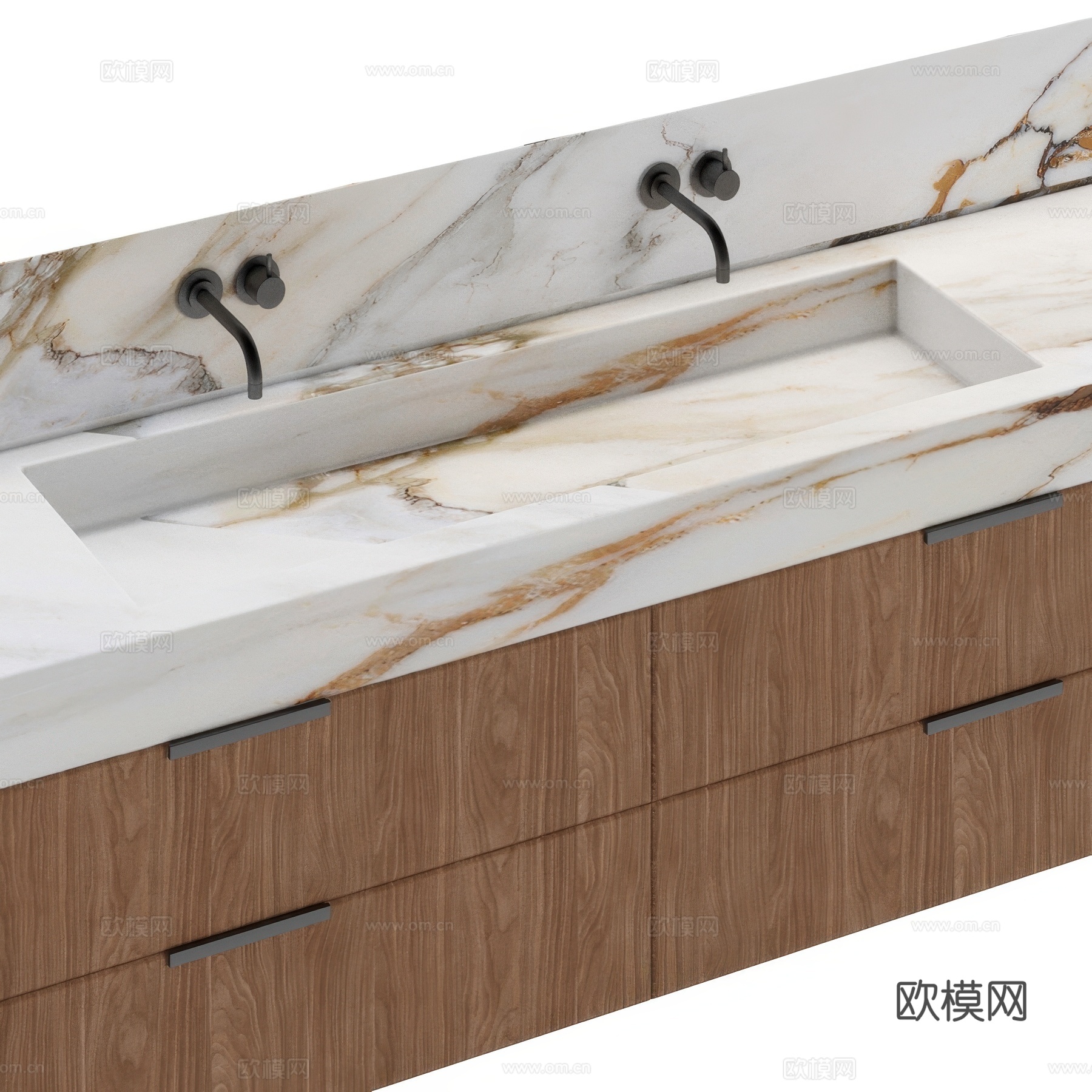 现代意式台盆柜 浴室柜3d模型