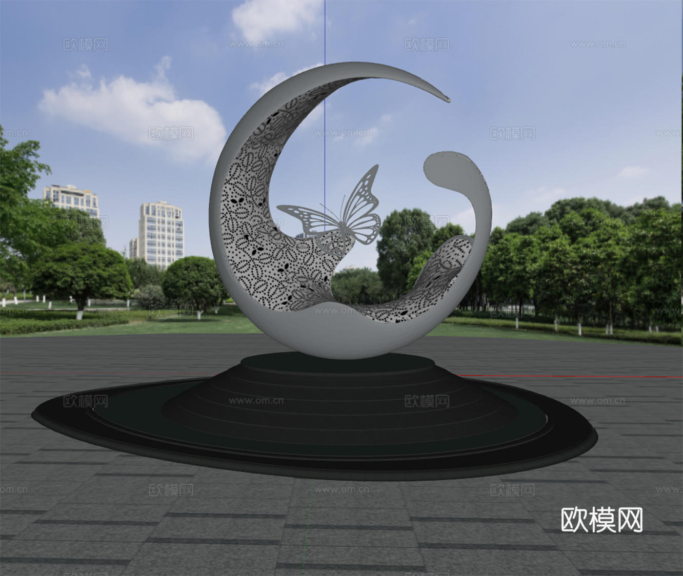 广场装置 雕塑 景观 艺术小品su模型