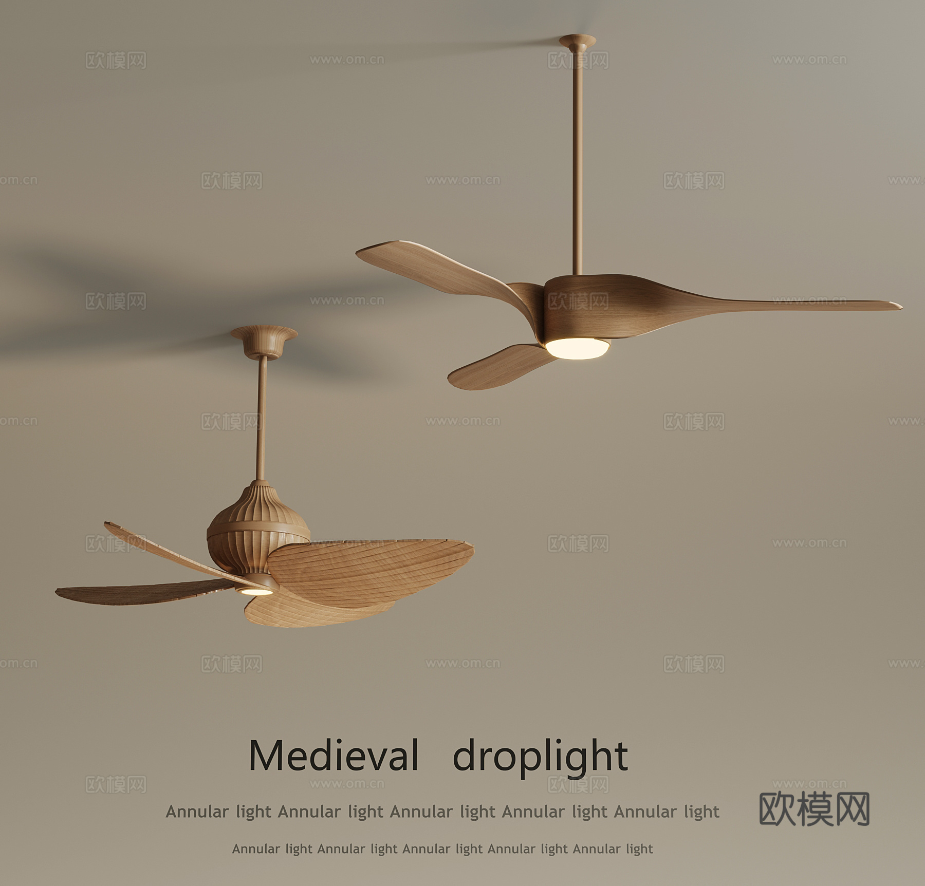 现代风扇灯su模型