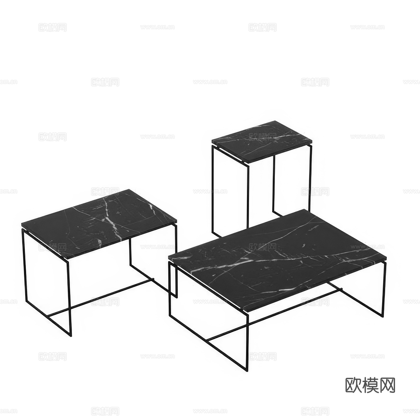 现代极简大理石茶几3d模型