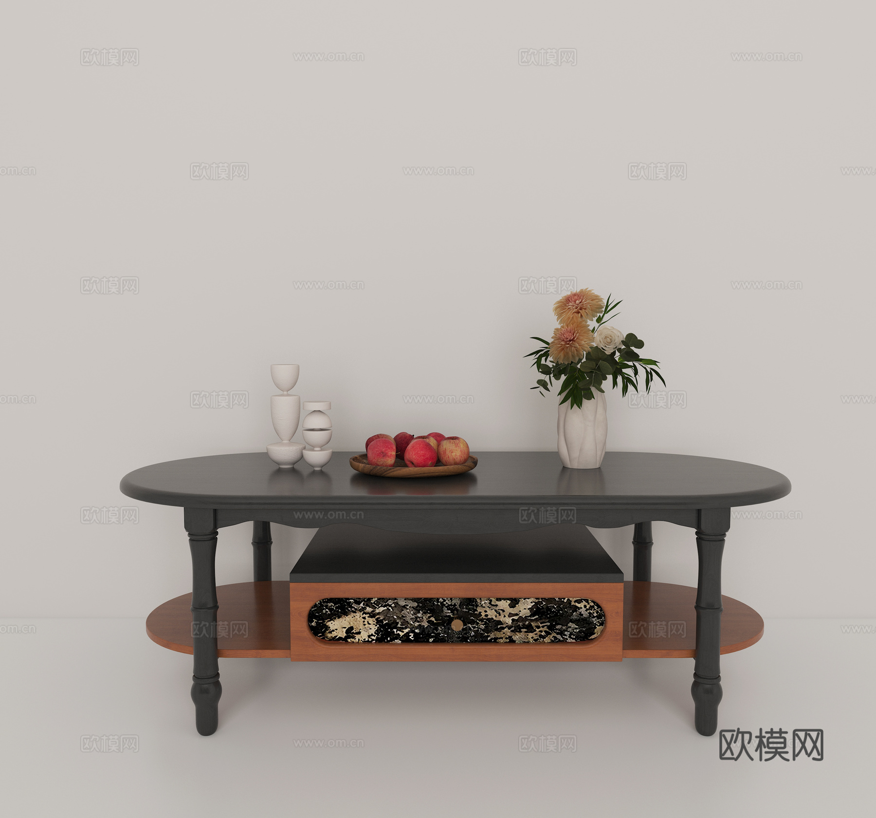 法式复古中古风茶几3d模型