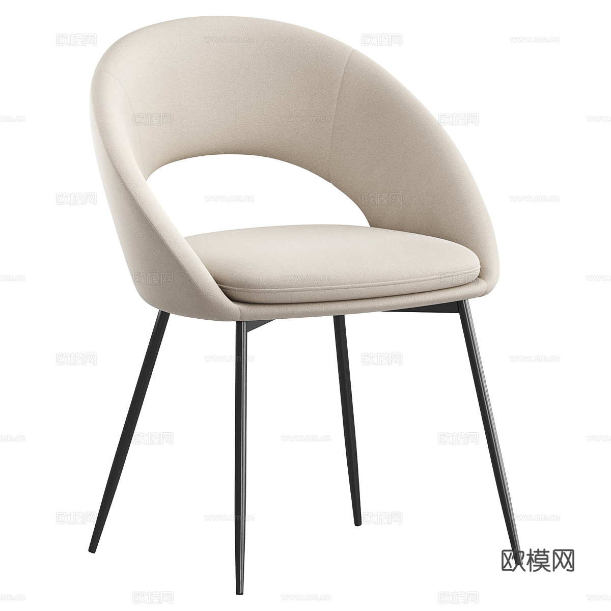 现代极简餐椅3d模型