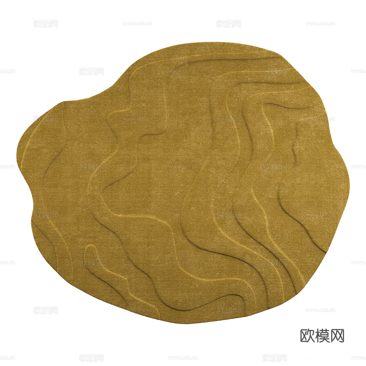 现代奶油风异形布艺地毯3d模型