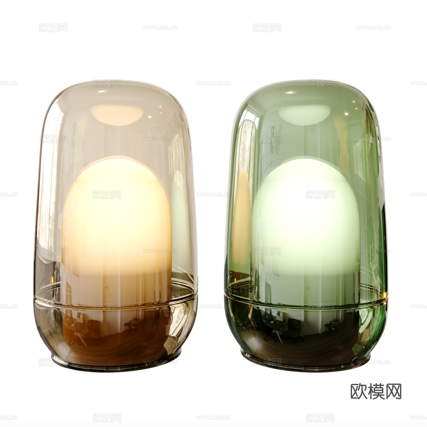 现代玻璃台灯 小台灯 学习台灯 小夜灯 台灯su模型