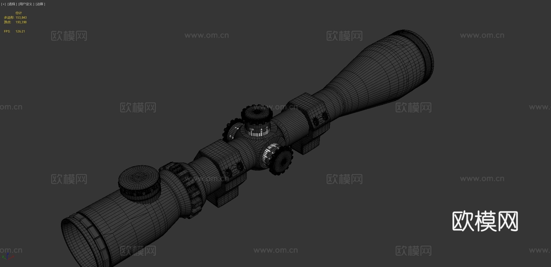 高多边形SR瞄准镜3d模型