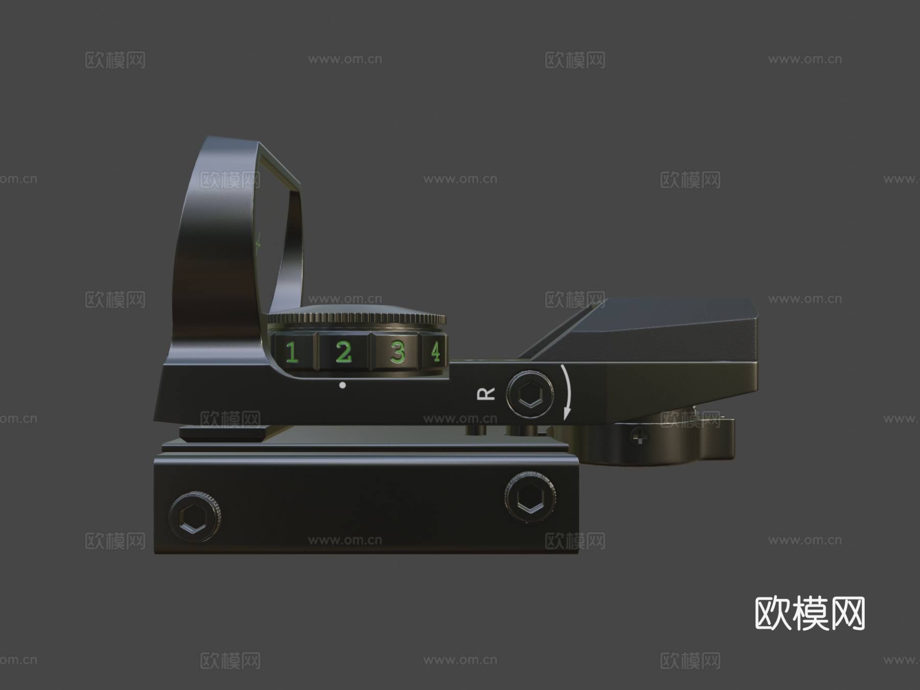 多重红绿反射瞄准镜3d模型