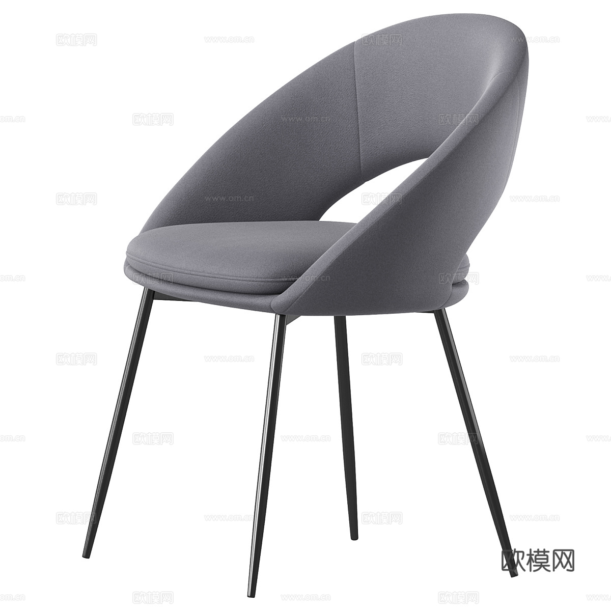 现代极简餐椅3d模型