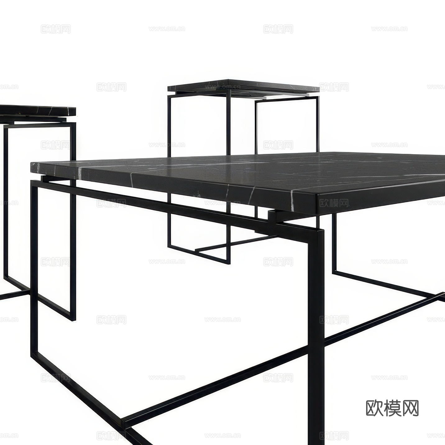 现代极简大理石茶几3d模型
