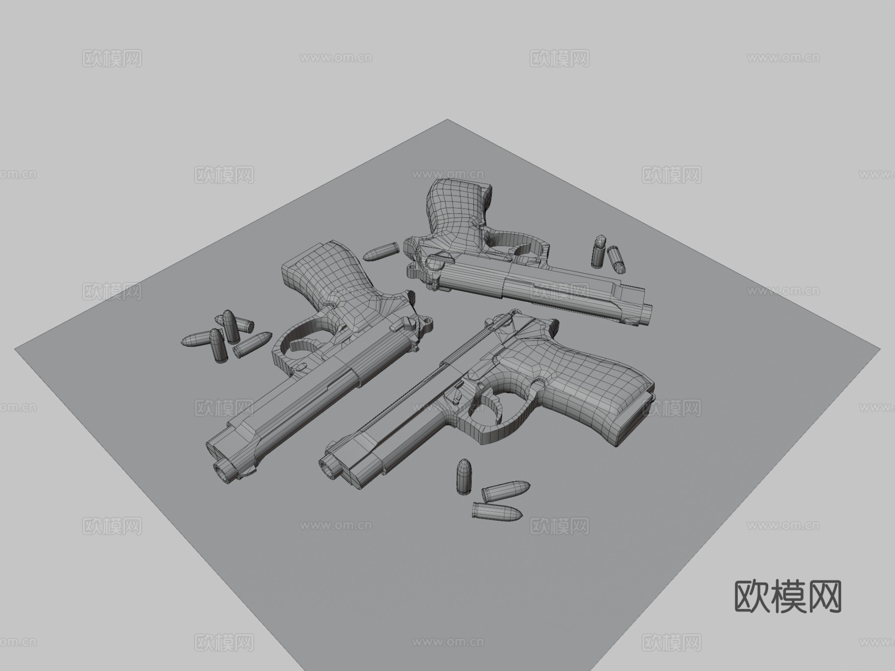 贝雷塔手枪（三种皮肤）3d模型