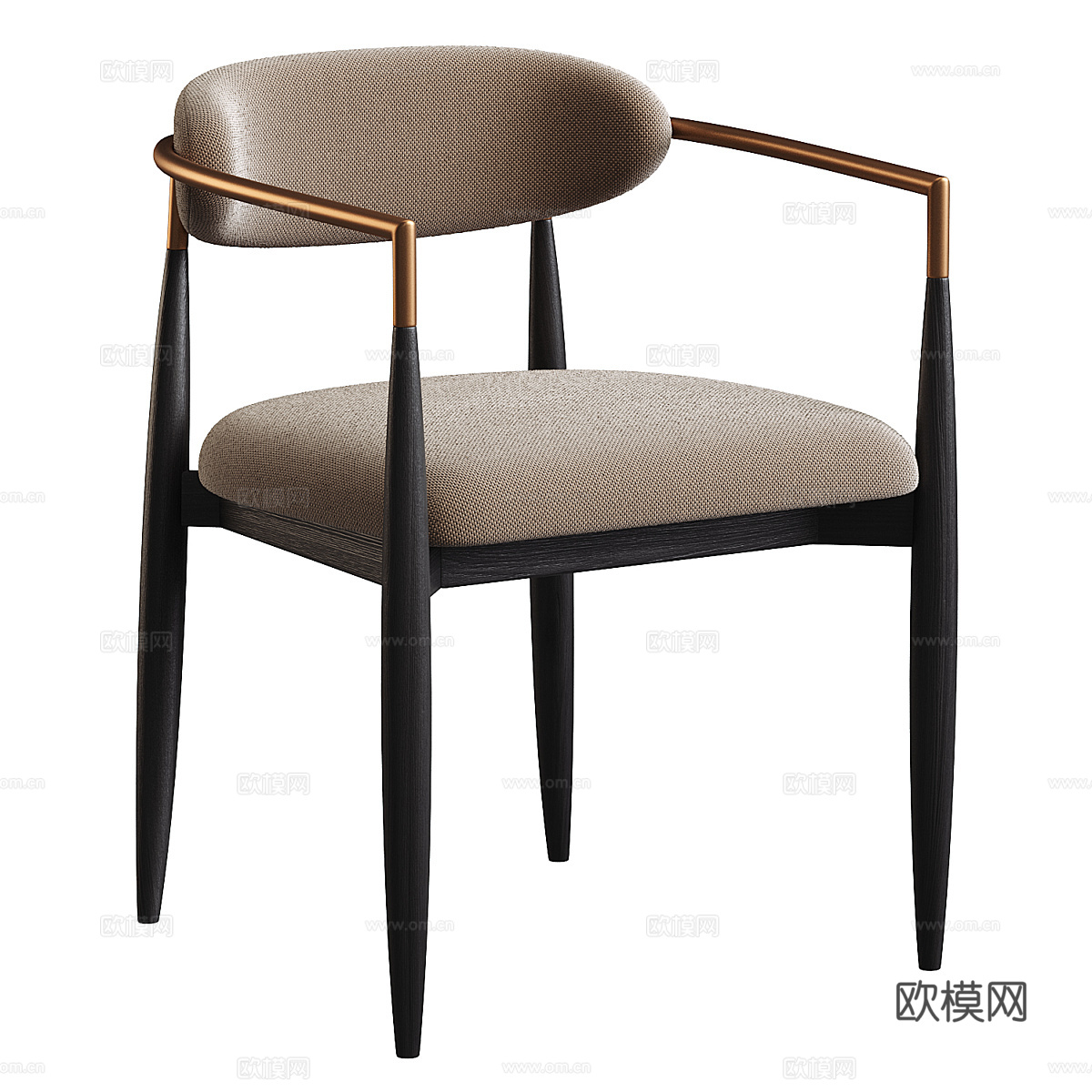 新中式轻奢餐椅3d模型