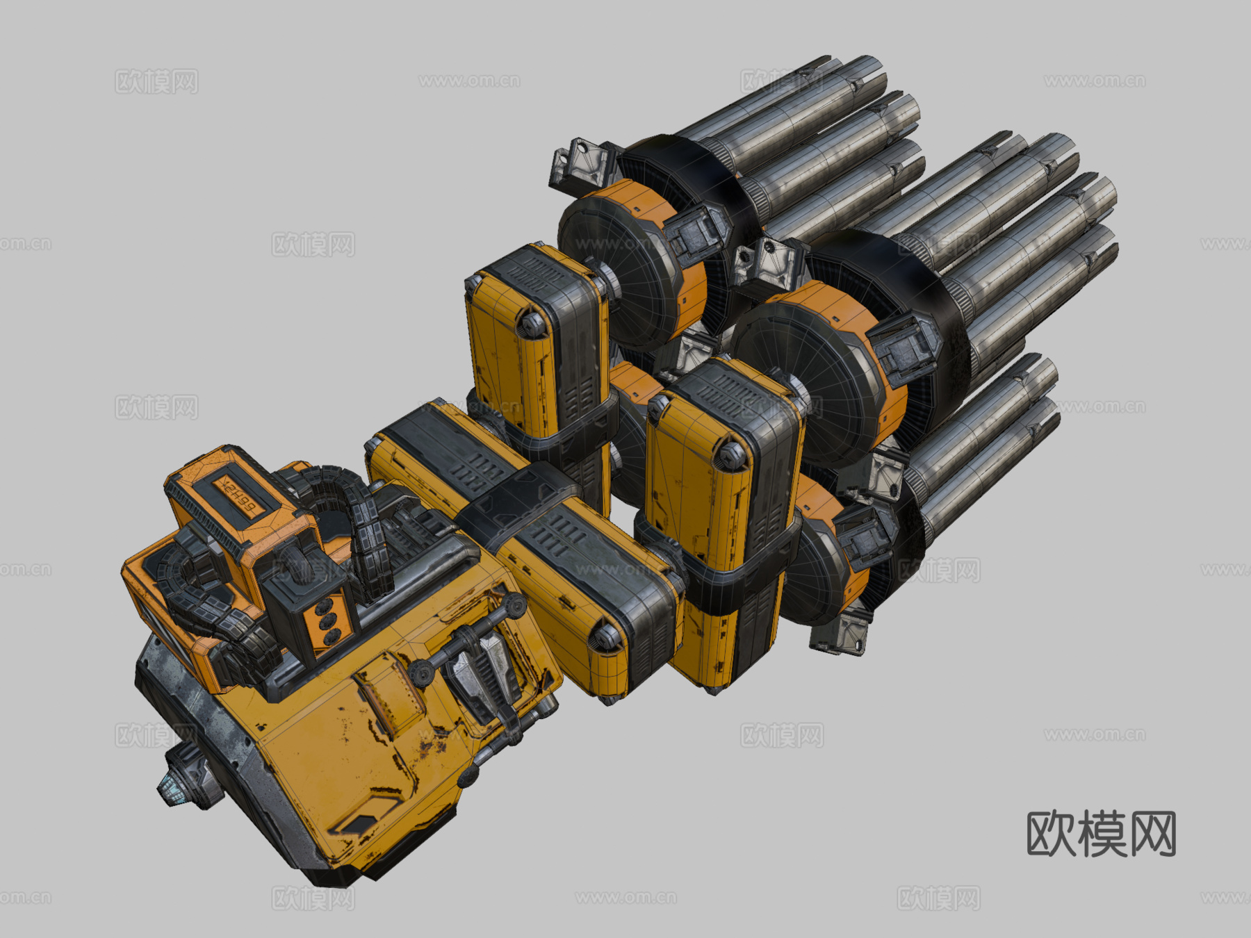 MOTHERGUNSHIP - 四管链式枪炮制造的枪3d模型
