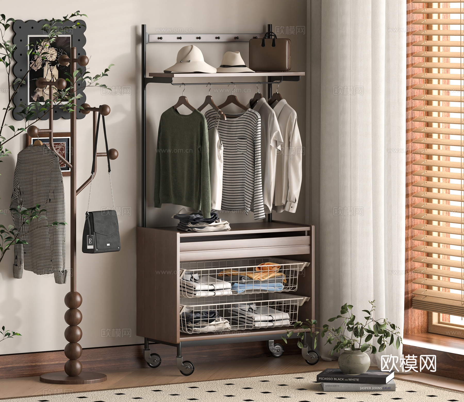 现代挂衣架3d模型