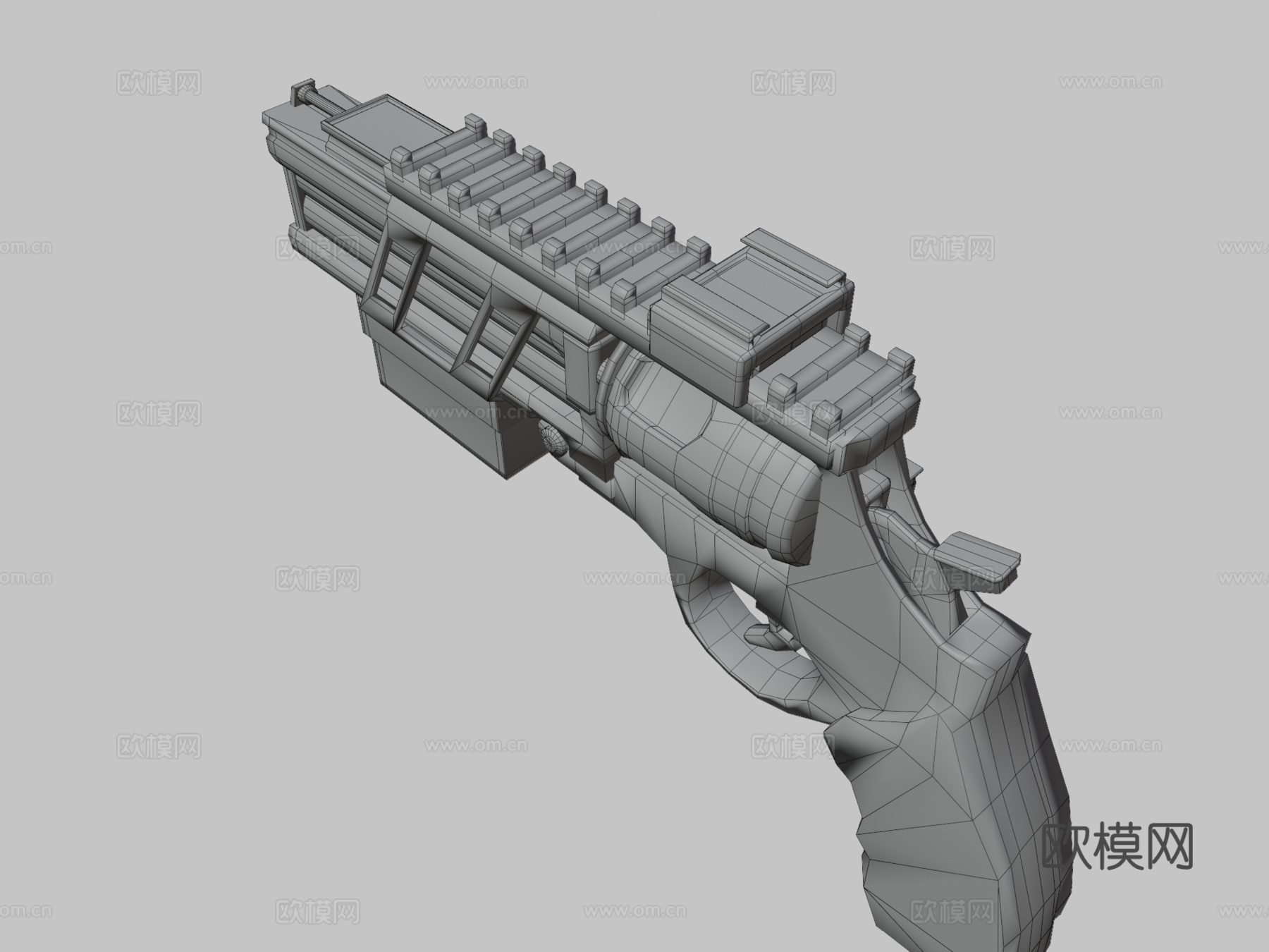 科幻激光左轮手枪3d模型