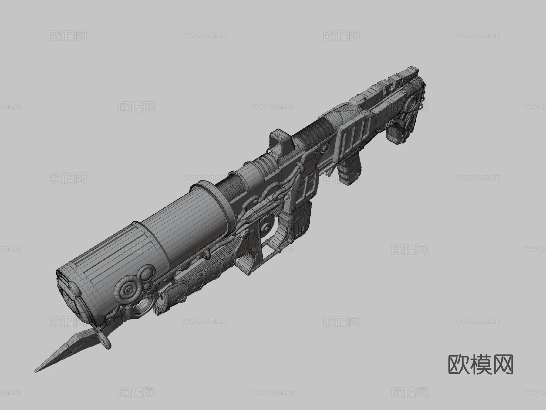 古代希卡枪粉丝艺术3d模型