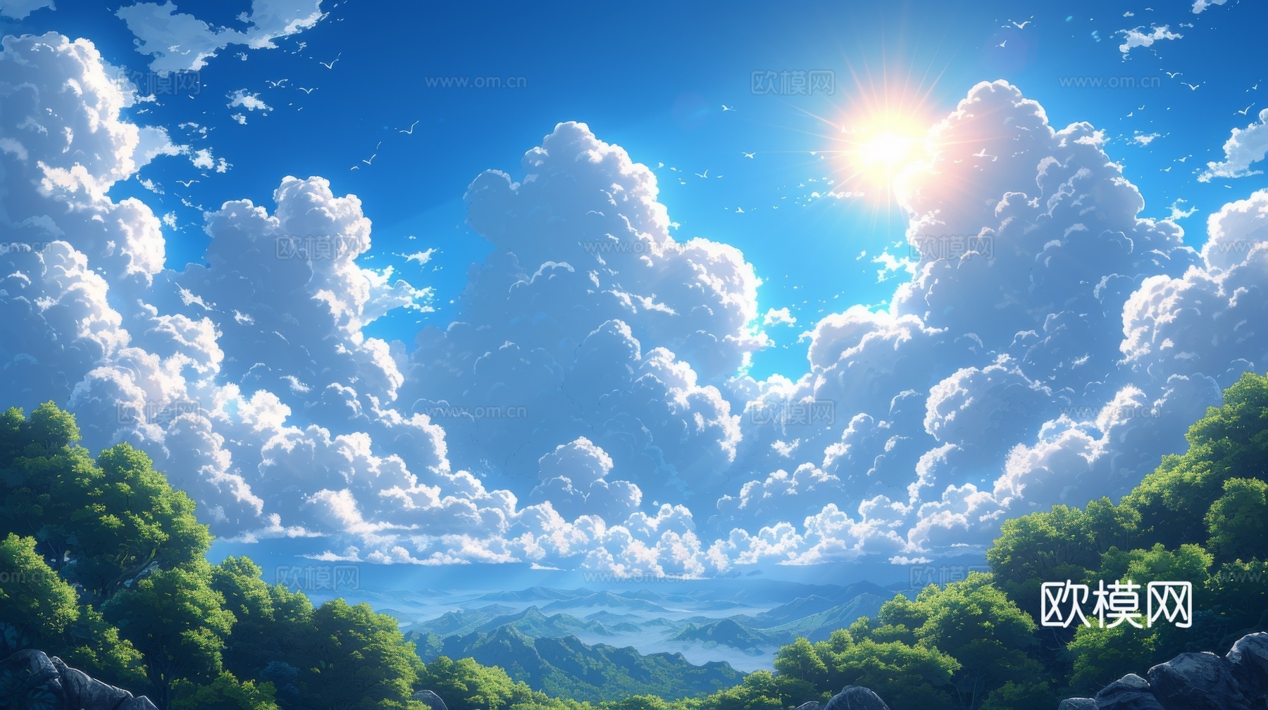 外景天空蓝天白云