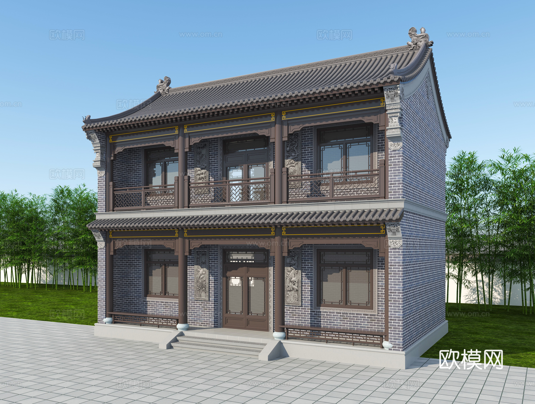 厢房 民宿 徽派建筑3d模型