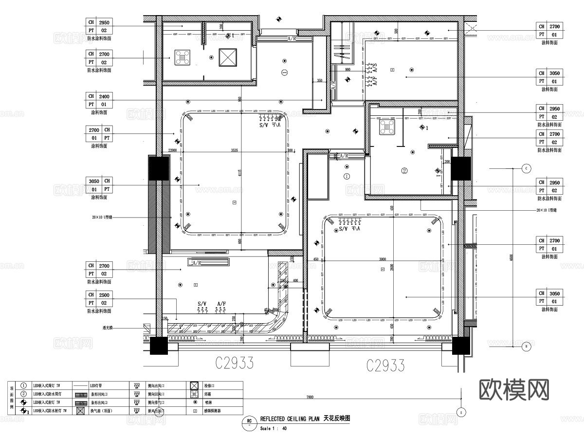月子会所三种户型平面图立面图总图阳光房及更衣间立面图cad施工图