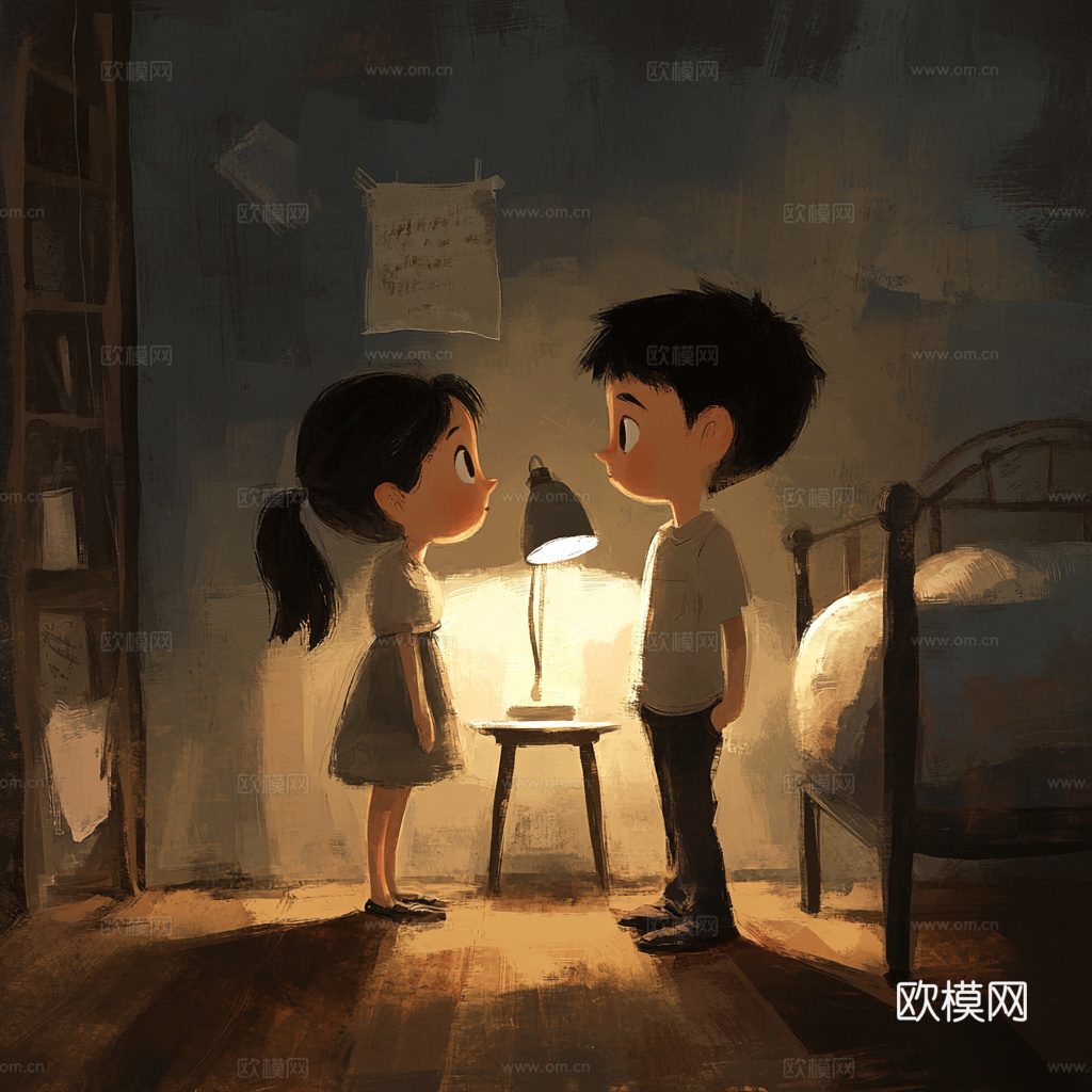 童趣卡通儿童房人物挂画下载（渲染图5）