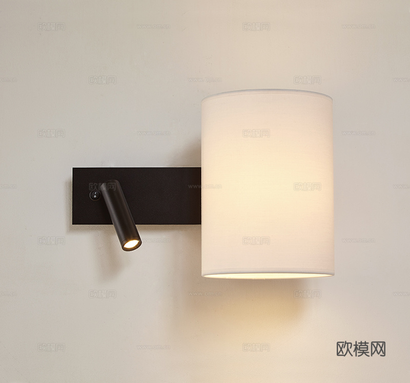 现代简约双头床头阅读壁灯  酒店卧室床头壁灯 卧室壁灯su模型