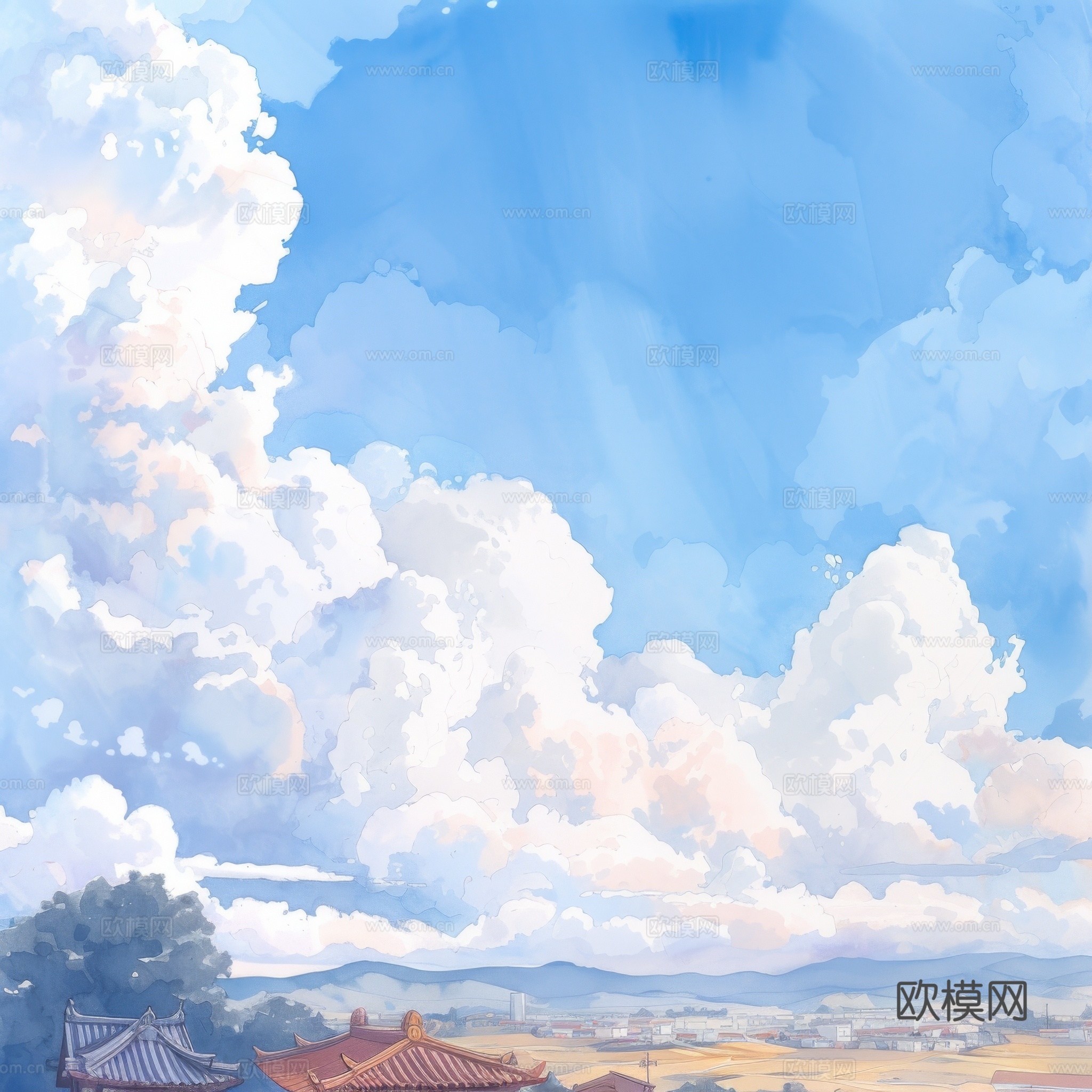 外景天空蓝天白云