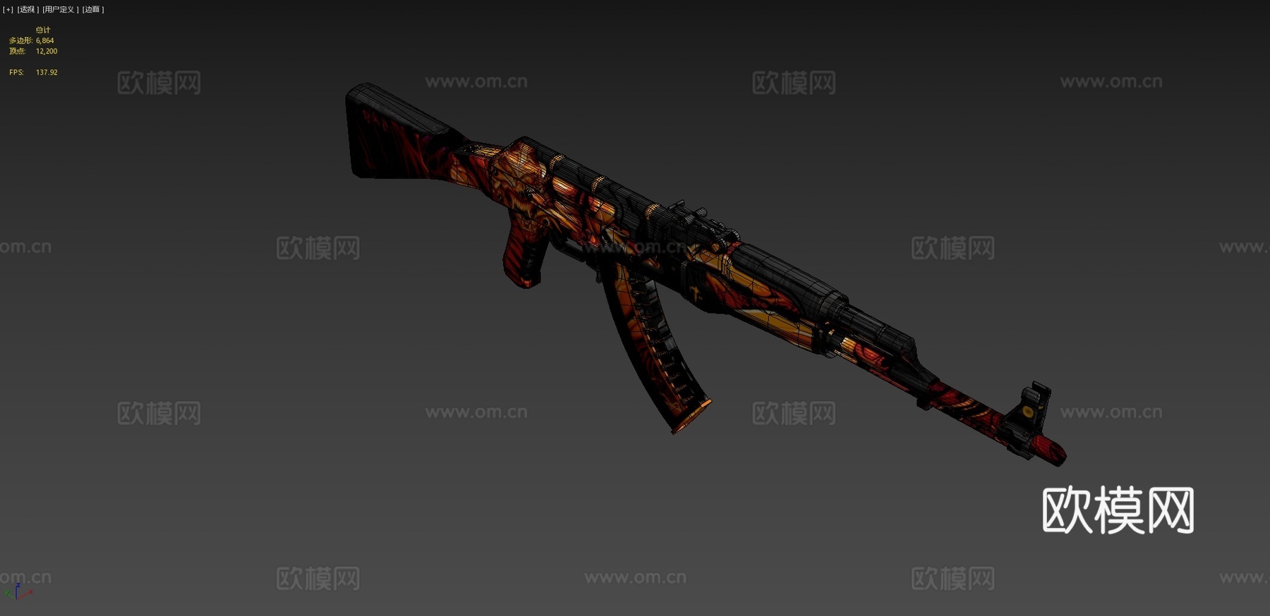 AK-47 - 恶魔3d模型