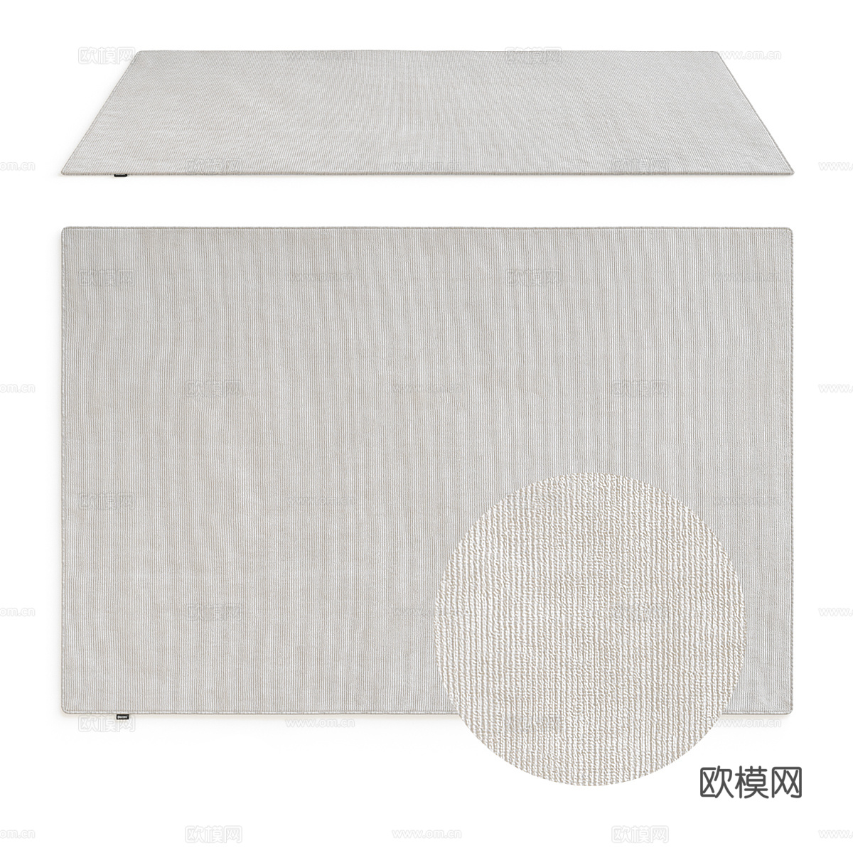 现代极简布艺地毯3d模型