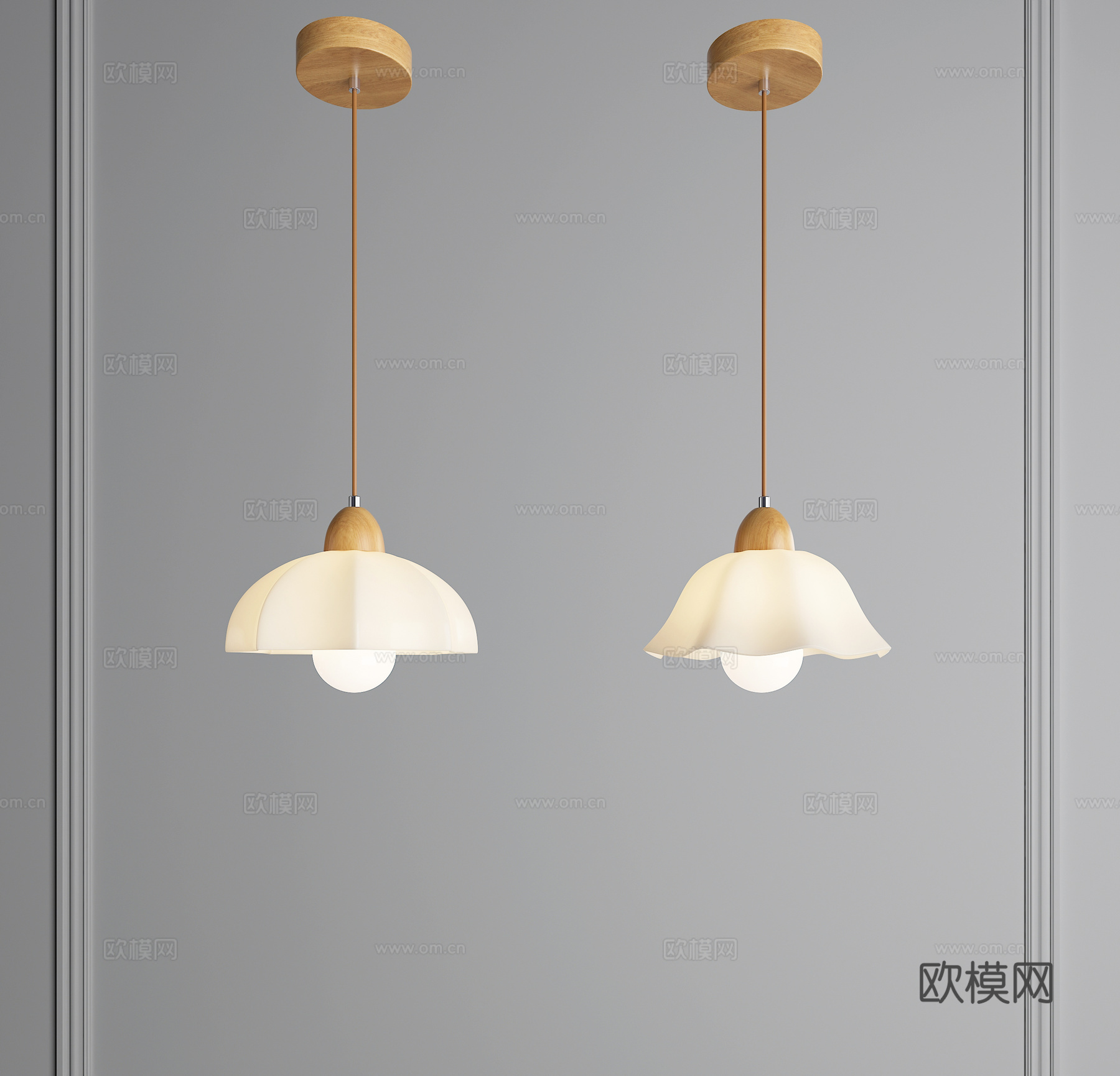 奶油风吊灯 原木吊灯 田园吊灯 北欧吊灯 中古吊灯 餐厅吊灯3d模型