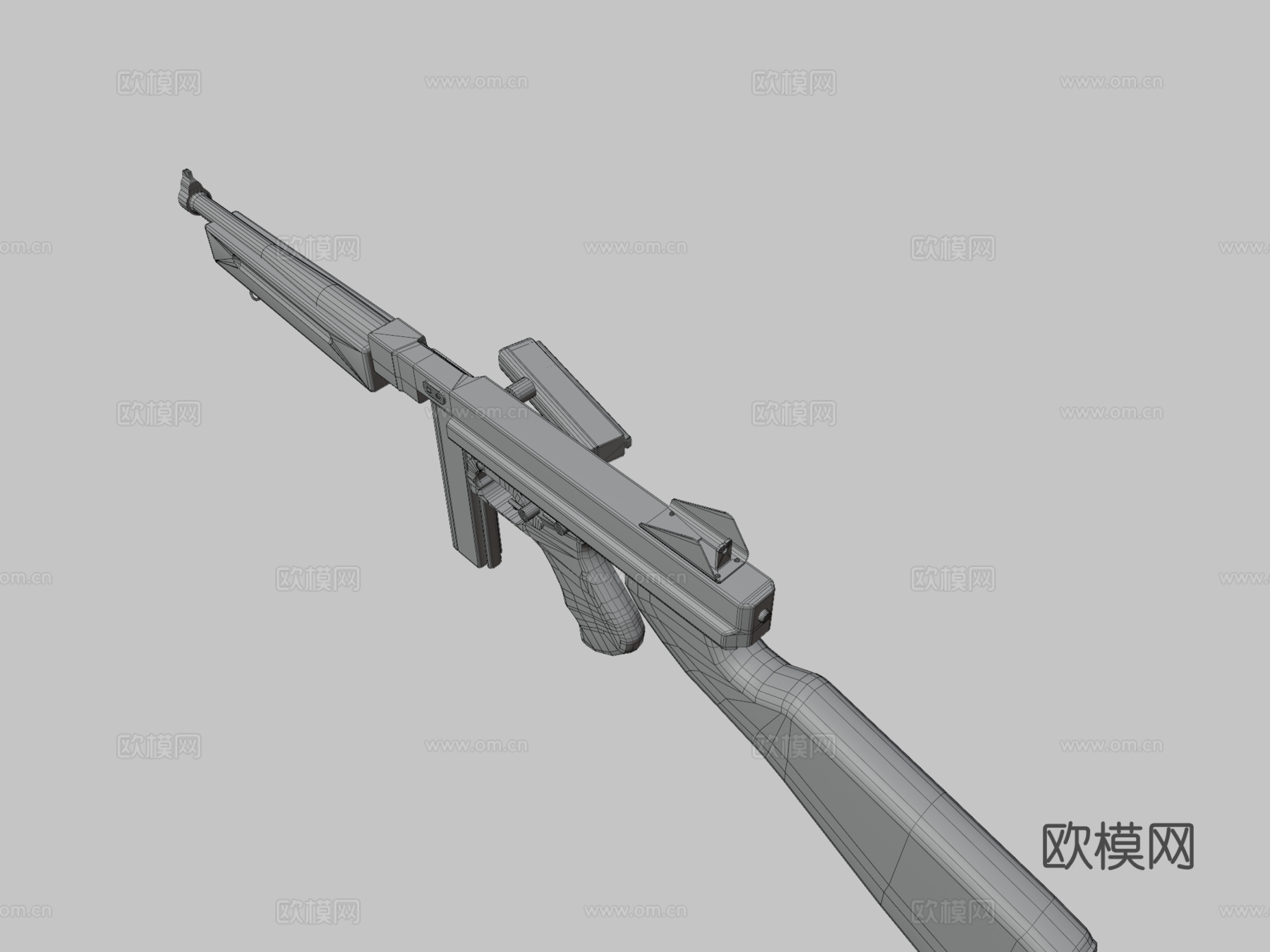 汤普森冲锋枪3d模型
