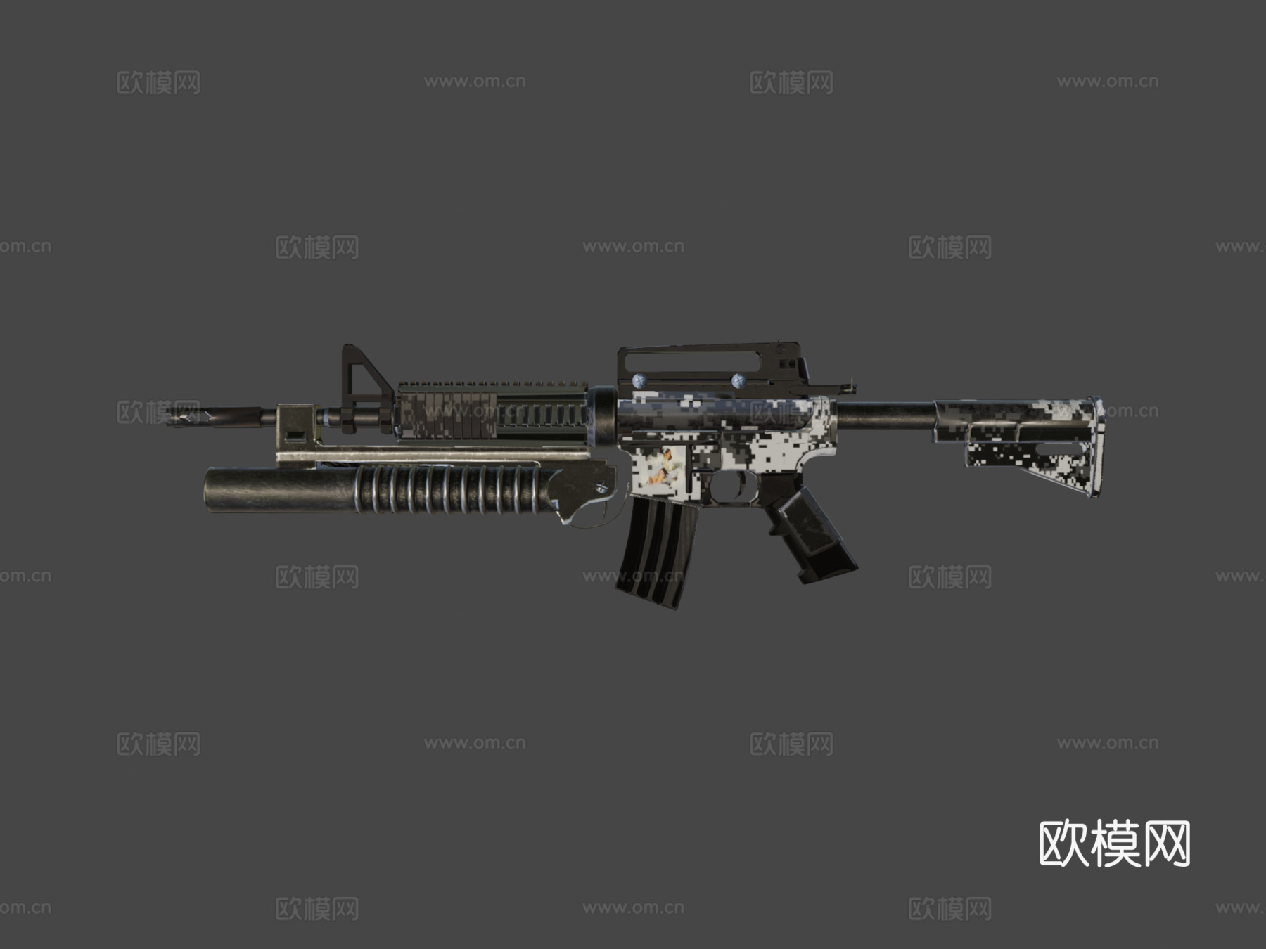 M4A1 SOPMOD3d模型