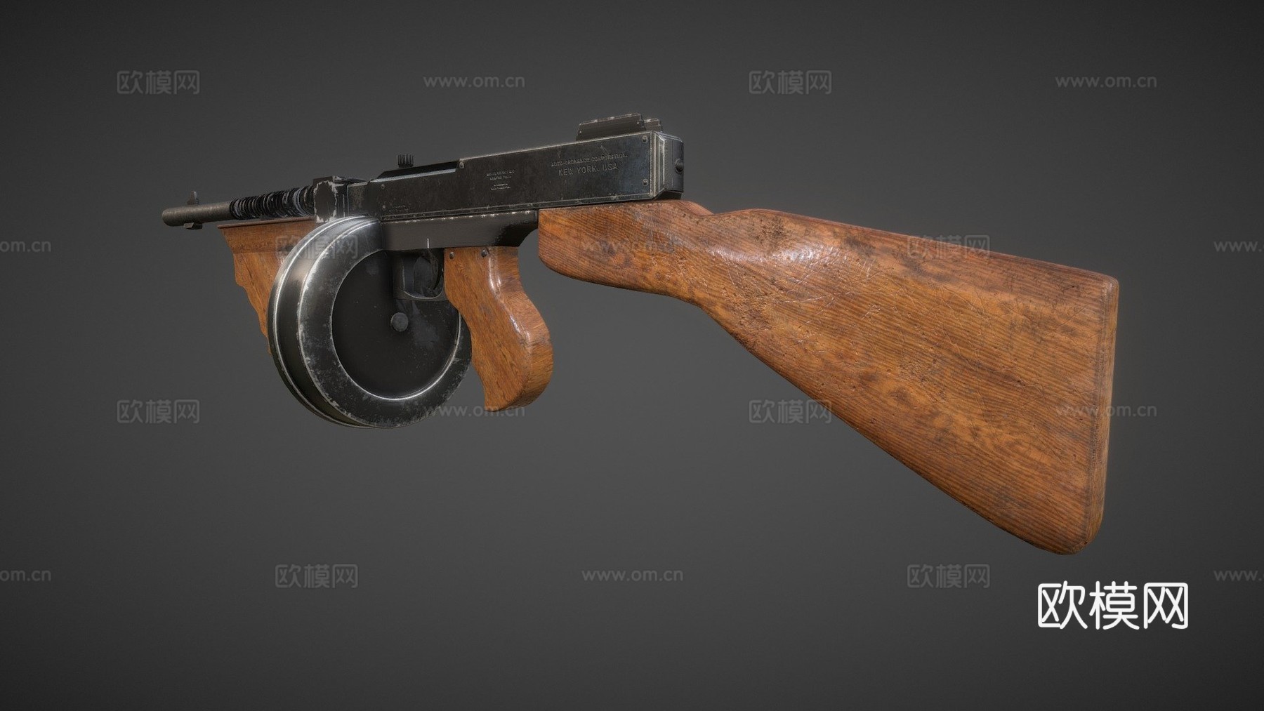 汤普森武器3d模型