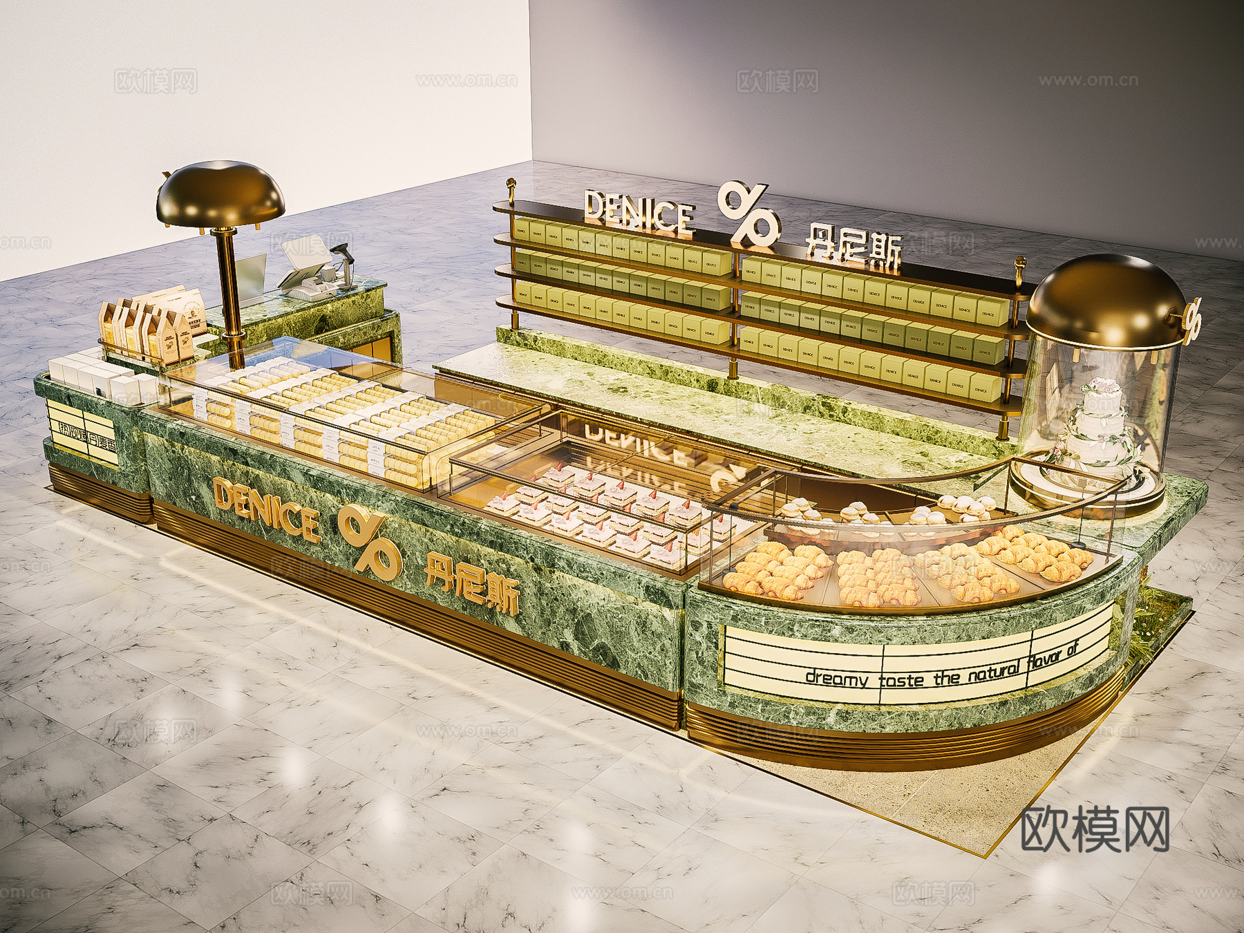 现代甜品店 奶茶店 面包店 咖啡店su模型