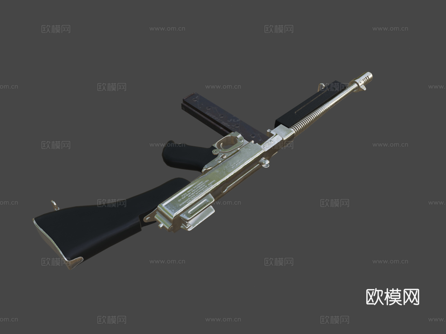 银色板 - 汤姆森枪 - PUBG3d模型