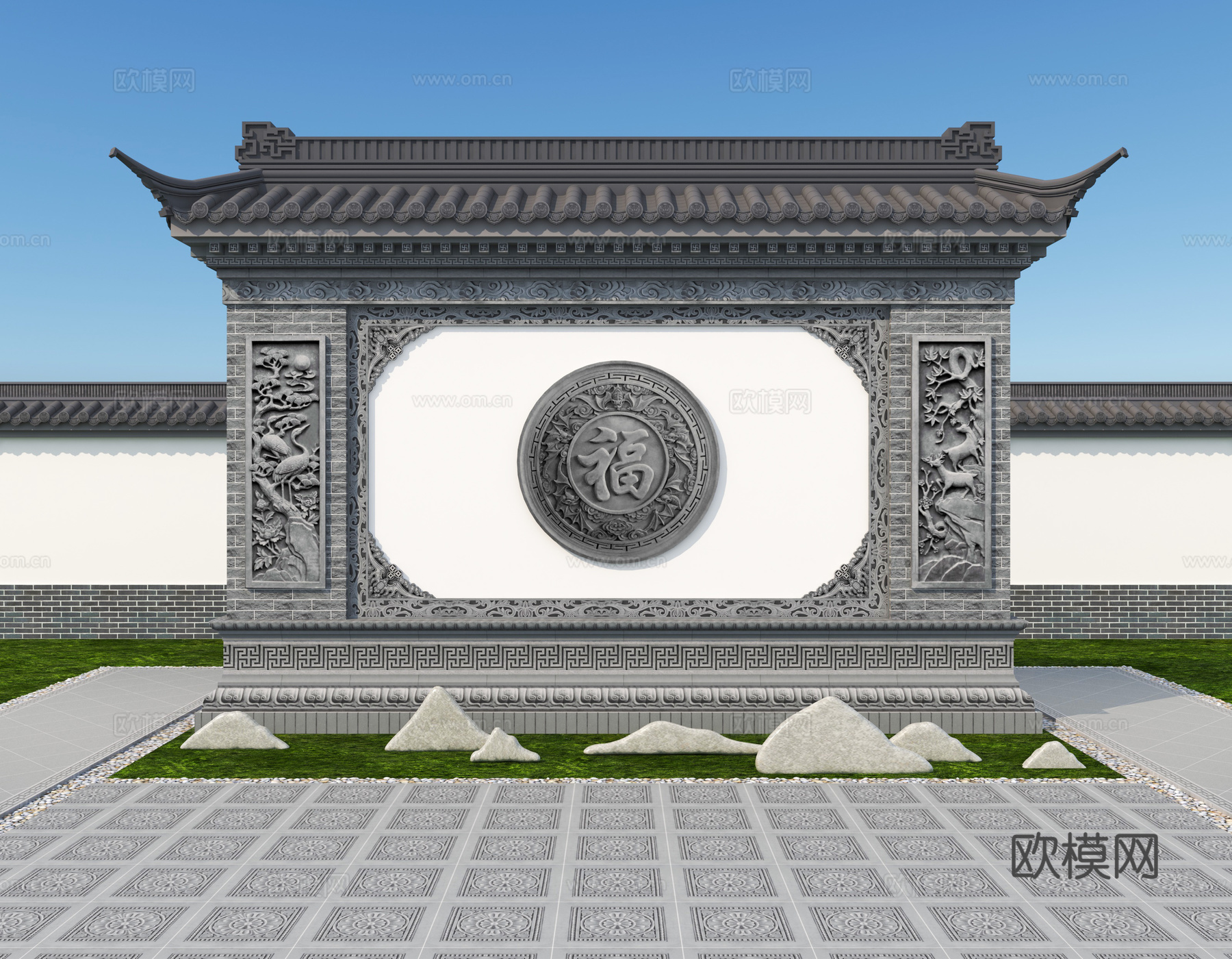影壁 照壁3d模型