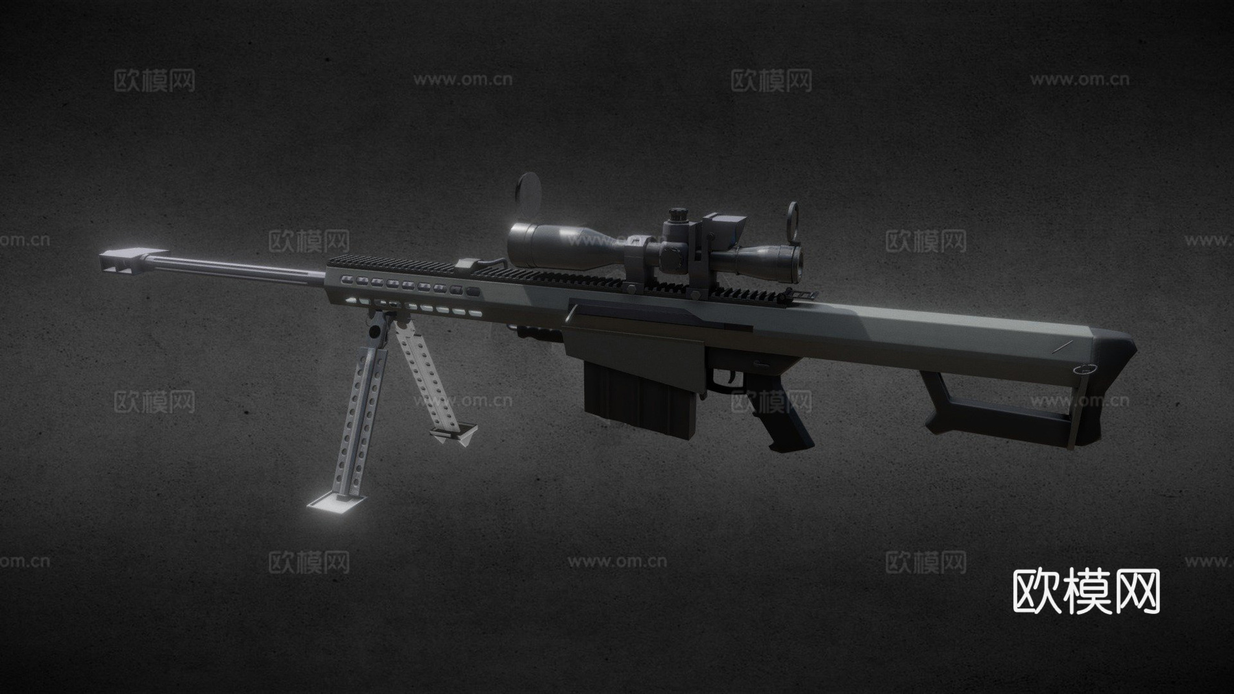 巴雷特M82狙击步枪3d模型