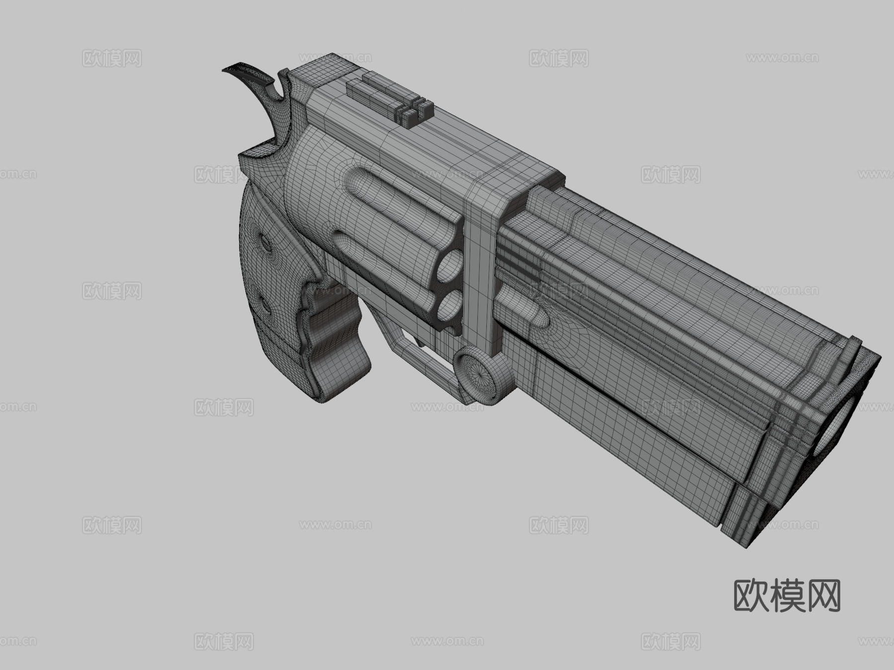 左轮手枪3d模型